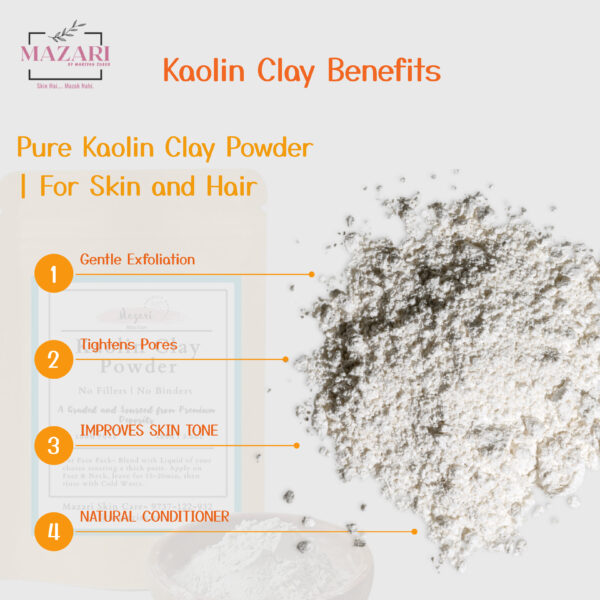 Pure Kaolin Clay Powder | For Skin and Hair | No Fillers | Premium Quality Deposit | 100g - Image 4