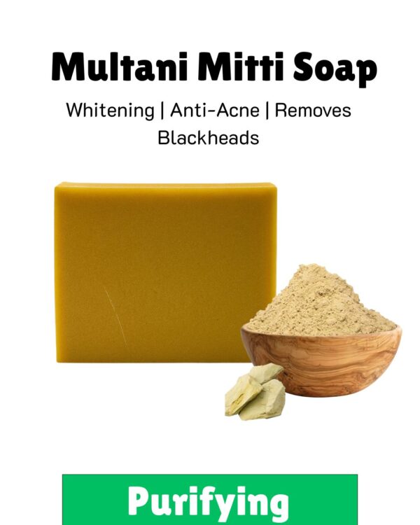 Multani Mitti Purifying Soap | Reduce Acne & Blackheads | Skin Whitening | Natural & Chemical Free | Unisex - 90G - Image 2