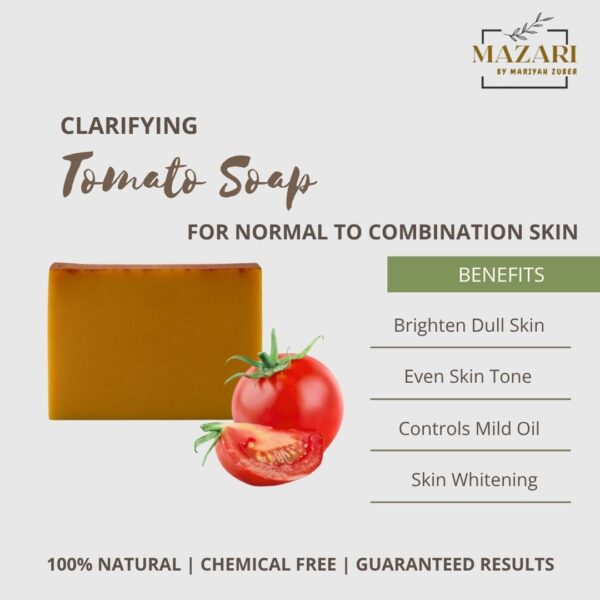 Tomato Clarifying Soap | For Brightening & Even Skin Tone | Natural & Chemical Free | Unisex - 90G - Image 3